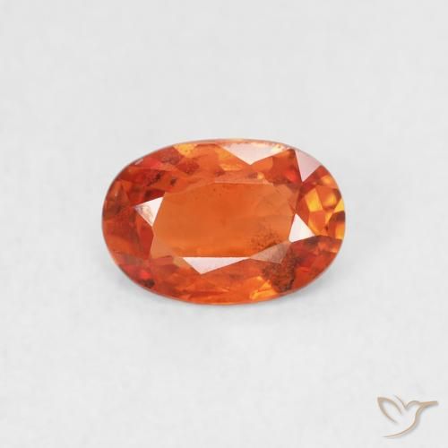 0.57ct Natural Naranja fuego Zafiro, Ovalada, VS