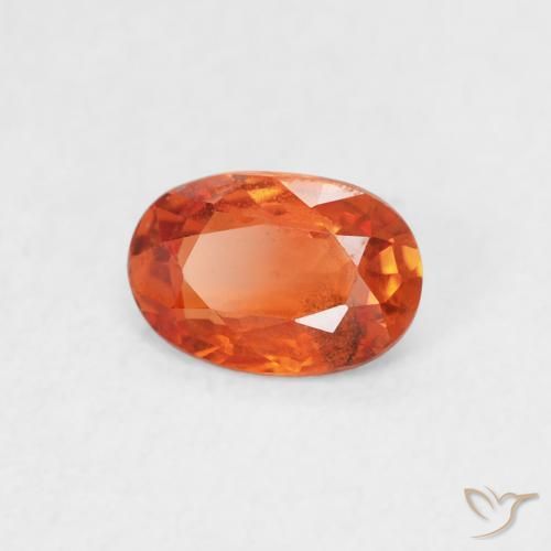 Zafiro Naranja fuego natural de 0.57 ct, Ovalada, VS