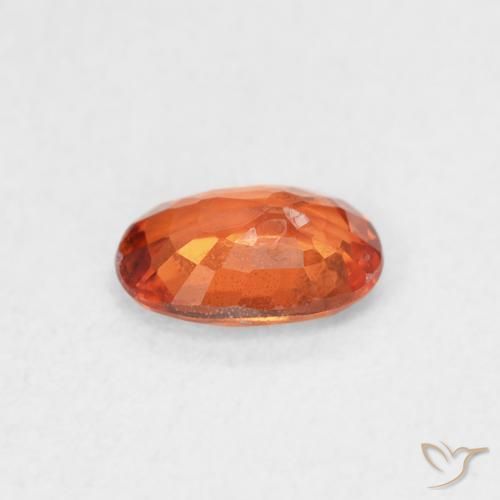 Zafiro Naranja fuego natural de 0.57 ct, Ovalada, VS