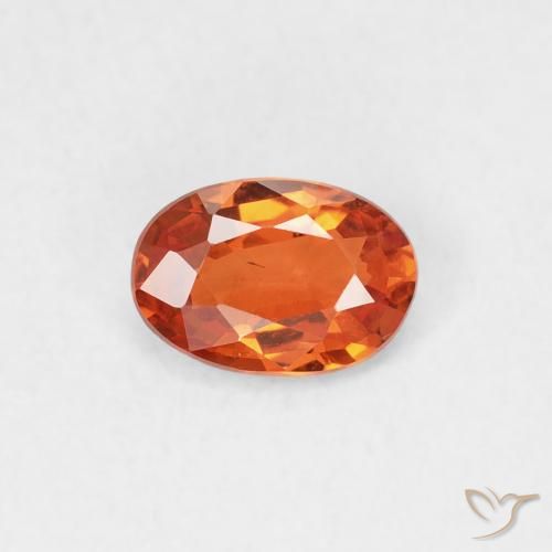 0.52ct Natural Ámbar naranja Zafiro, Ovalada, VVS-VS