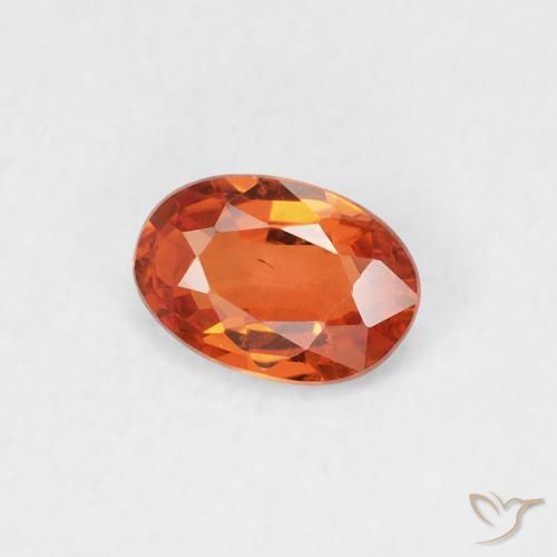 Zafiro Ámbar naranja natural de 0.52 ct, Ovalada, VVS-VS