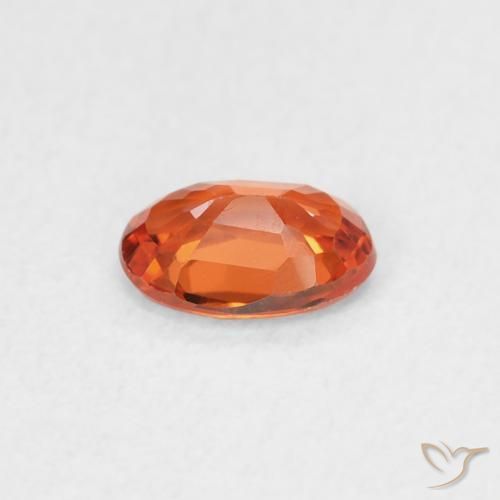 Zafiro Ámbar naranja natural de 0.52 ct, Ovalada, VVS-VS