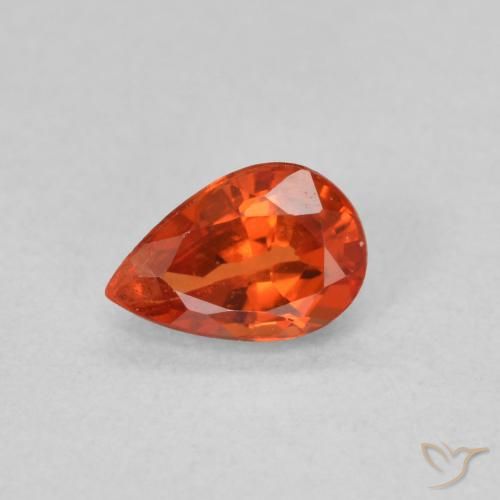 0.52ct Natural Naranja rojizo Zafiro, En forma de pera, VVS-VS
