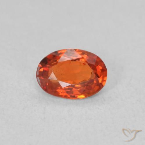 0.48ct Natural Naranja rojizo Zafiro, Ovalada, VS