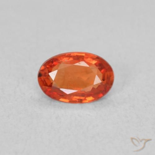 0.41ct Natural Naranja rojizo Zafiro, Ovalada, VVS-VS