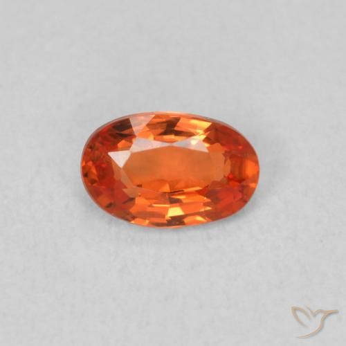 0.53ct Natural Naranja rojizo Zafiro, Ovalada, VVS-VS