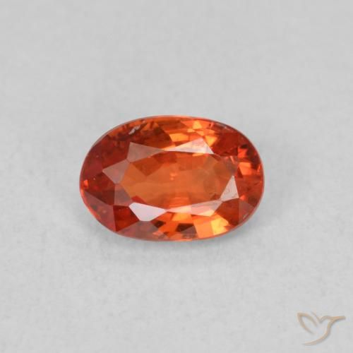 0.57ct Natural Naranja rojizo Zafiro, Ovalada, VS
