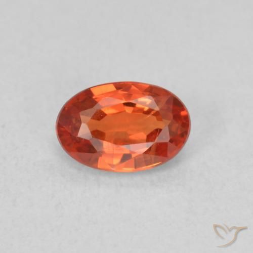 0.71ct Natural Naranja rojizo Zafiro, Ovalada, VS