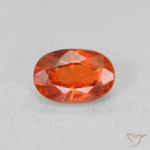 0.75ct Natural Naranja rojizo Zafiro, Ovalada, VS