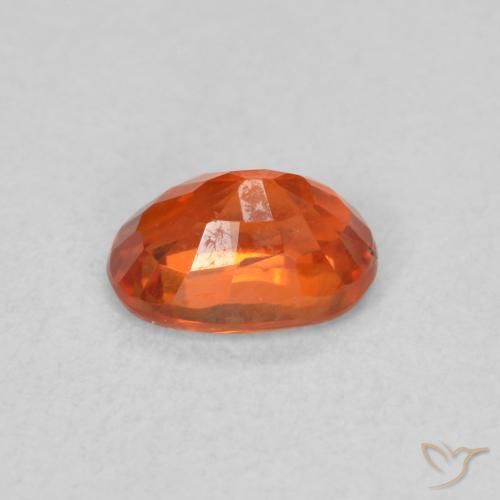 Zafiro Naranja rojizo natural de 0.75 ct, Ovalada, VS