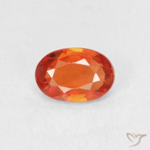 0.55ct Natural Ámbar naranja Zafiro, Ovalada, VVS