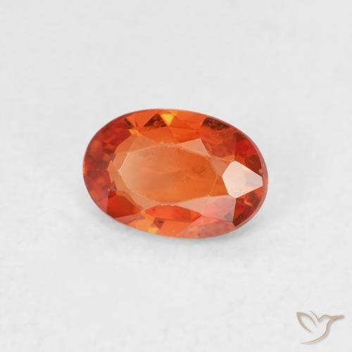 Zafiro Ámbar naranja natural de 0.55 ct, Ovalada, VVS