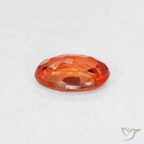 Zafiro Ámbar naranja natural de 0.55 ct, Ovalada, VVS