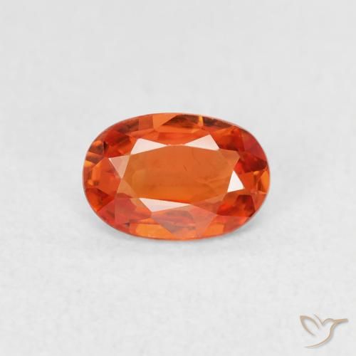 0.52ct Natural Naranja fuego Zafiro, Ovalada, VVS