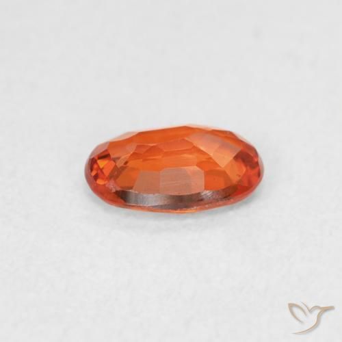 Zafiro Naranja fuego natural de 0.52 ct, Ovalada, VVS
