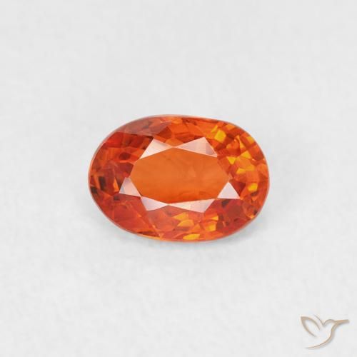 0.59ct Natural Naranja fuego Zafiro, Ovalada, VVS
