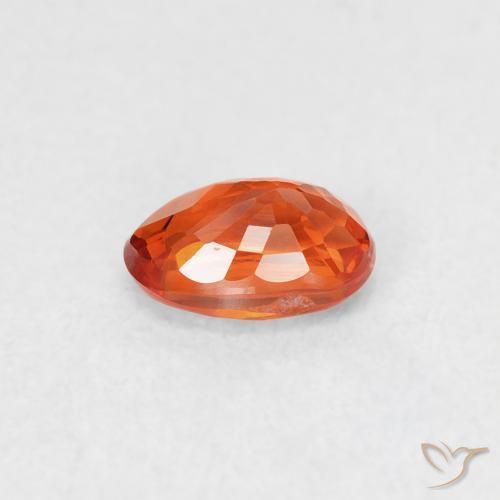 Zafiro Naranja fuego natural de 0.59 ct, Ovalada, VVS