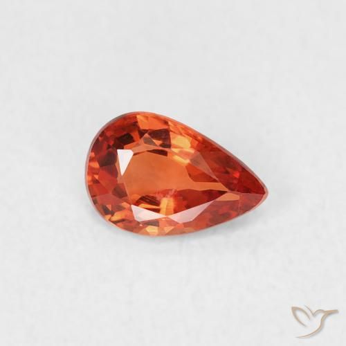 0.39ct Natural Naranja rojizo Zafiro, En forma de pera, VVS
