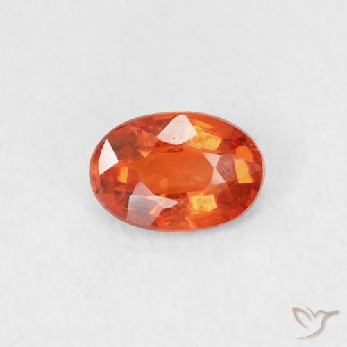 0.53ct Natural Naranja rojizo Zafiro, Ovalada, VVS