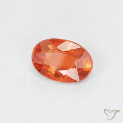 Zafiro Naranja rojizo natural de 0.53 ct, Ovalada, VVS
