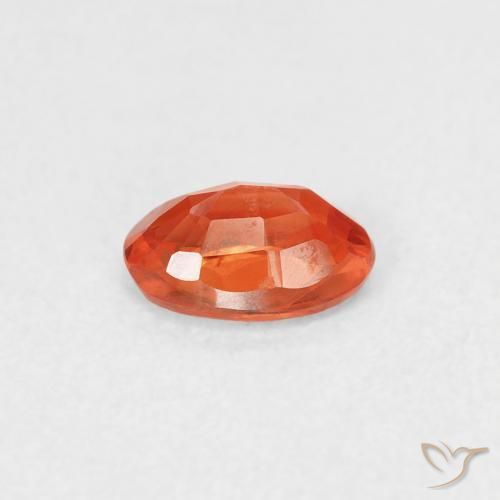 Zafiro Naranja rojizo natural de 0.53 ct, Ovalada, VVS