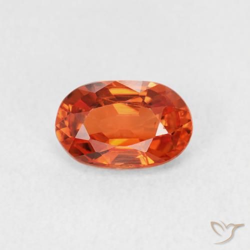 0.71ct Natural Naranja rojizo Zafiro, Ovalada, VVS