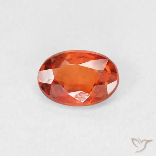 0.53ct Natural Naranja rojizo Zafiro, Ovalada, VVS