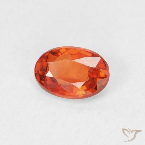 Zafiro Naranja rojizo natural de 0.53 ct, Ovalada, VVS