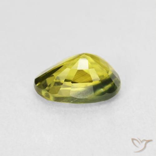 Zafiro Verde amarillento natural de 2.04 ct, Ovalada, VVS-VS