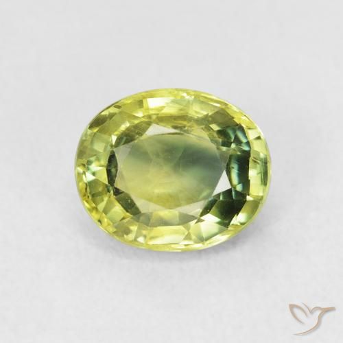 2.00ct Natural Medium Light Green Zafiro, Ovalada, VVS-VS