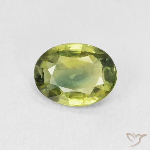 1.51ct Natural Verde bosque claro Zafiro, Ovalada, VVS-VS