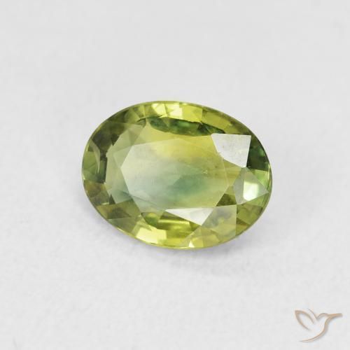 Zafiro Verde bosque claro natural de 1.51 ct, Ovalada, VVS-VS