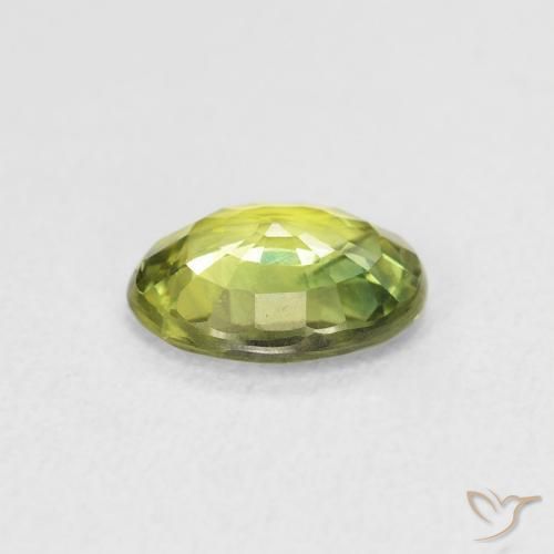Zafiro Verde bosque claro natural de 1.51 ct, Ovalada, VVS-VS
