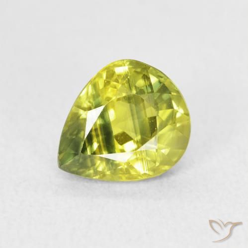 Zafiro Amarillo medio natural de 1.99 ct, En forma de pera, VVS-VS