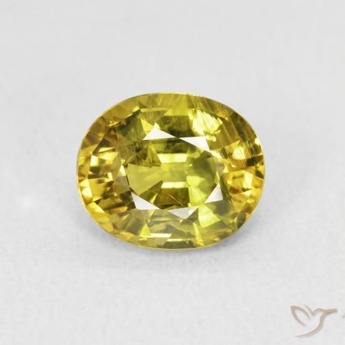 2.31ct Natural Amarillo medio Zafiro, Ovalada, VVS-VS