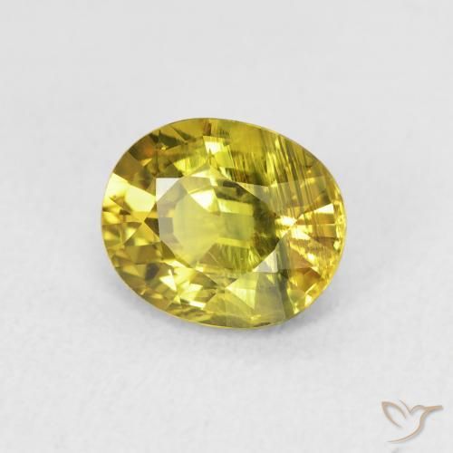 Zafiro Amarillo medio natural de 2.31 ct, Ovalada, VVS-VS