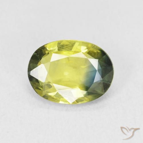 1.83ct Natural Amarillo  verdoso Zafiro, Ovalada, VVS-VS