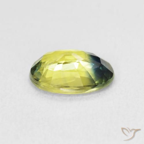Zafiro Amarillo  verdoso natural de 1.83 ct, Ovalada, VVS-VS