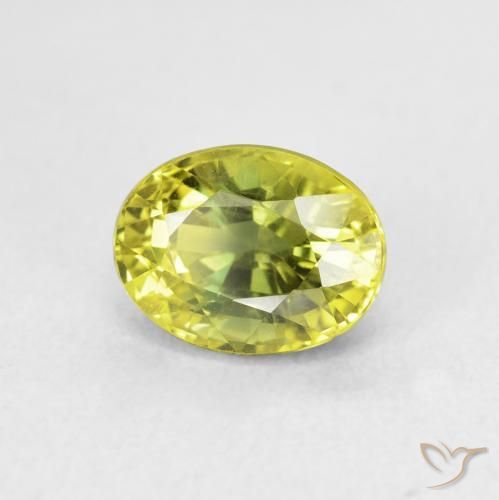Zafiro Amarillo medio natural de 2.93 ct, Ovalada, VVS-VS