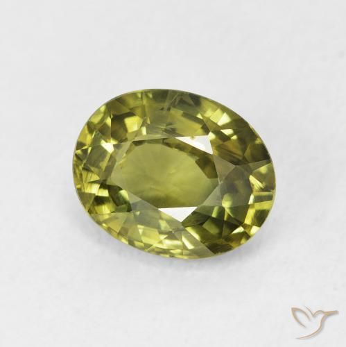 Zafiro Verde oscuro natural de 2.25 ct, Ovalada, VVS-VS