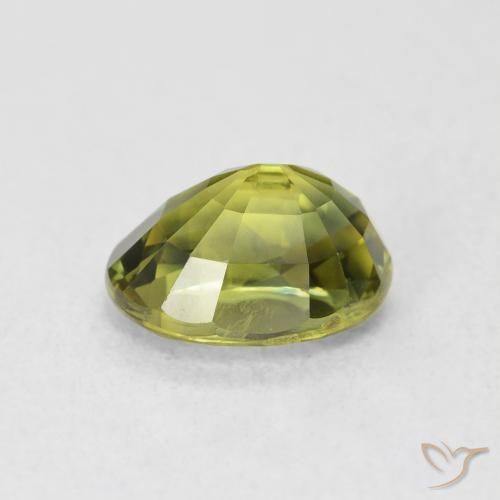Zafiro Verde terroso cálido natural de 2.65 ct, Ovalada, VVS-VS