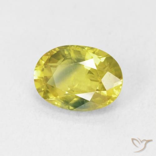 Zafiro Amarillo medio natural de 2.71 ct, Ovalada, VS