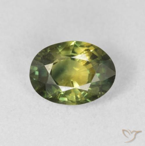 1.37ct Natural Verde bosque Zafiro, Ovalada, VS