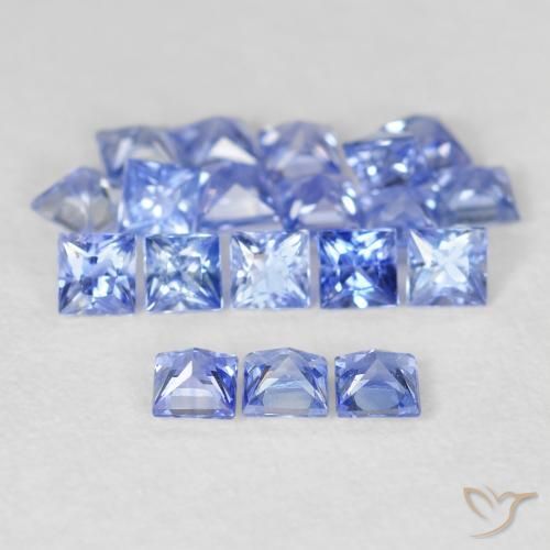 Gemas de Zafiro Azul intenso natural de 2.05 ct, Cuadrado, VS