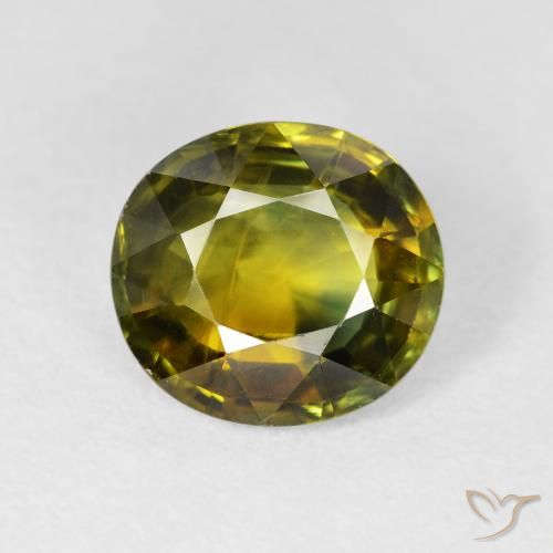 3.42ct Natural Verde cálido Zafiro, Ovalada, VS