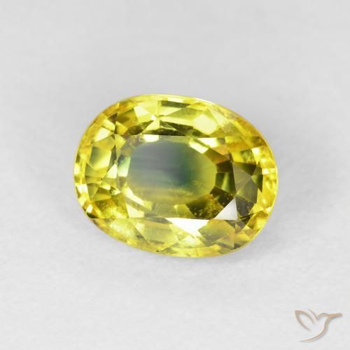 Zafiro Dorado terroso natural de 3.12 ct, Ovalada, VS