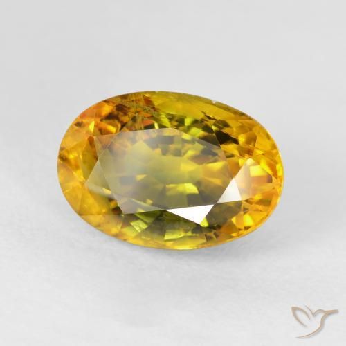 Zafiro Dorado oscuro natural de 5.95 ct, Ovalada, VS