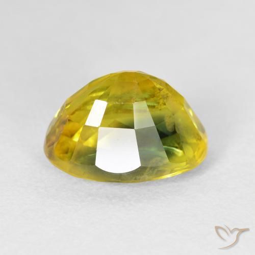 Zafiro Dorado oscuro natural de 5.95 ct, Ovalada, VS