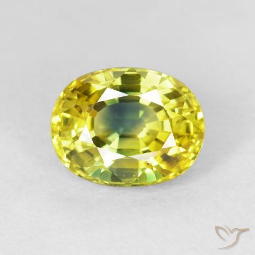 3.44ct Natural Dorado medio Zafiro, Ovalada, VS