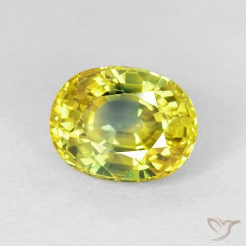 Zafiro Dorado medio natural de 3.44 ct, Ovalada, VS